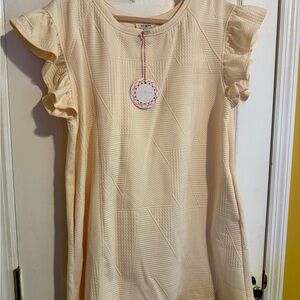 Umgee Cream Ruffle Sleeve Dress